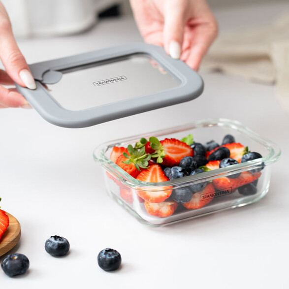 Pote de vidrio con tapa 225x170mm modelo VITTRA -TRAMONTINA TF0366