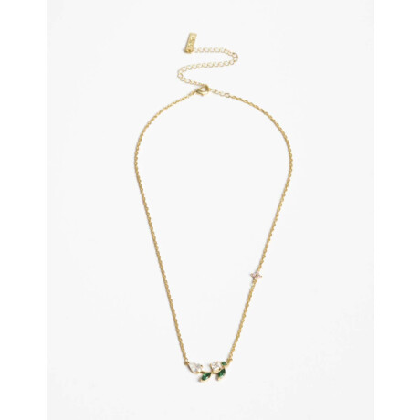 Collar Con Dije De Cubic Zirconia Dorado