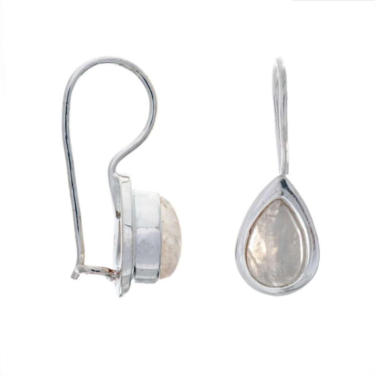 Par De Caravanas De Plata 925 - Piedra De La Luna 