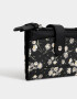 Billetera Estampados Billetera Cuerina Margaritas - Negro