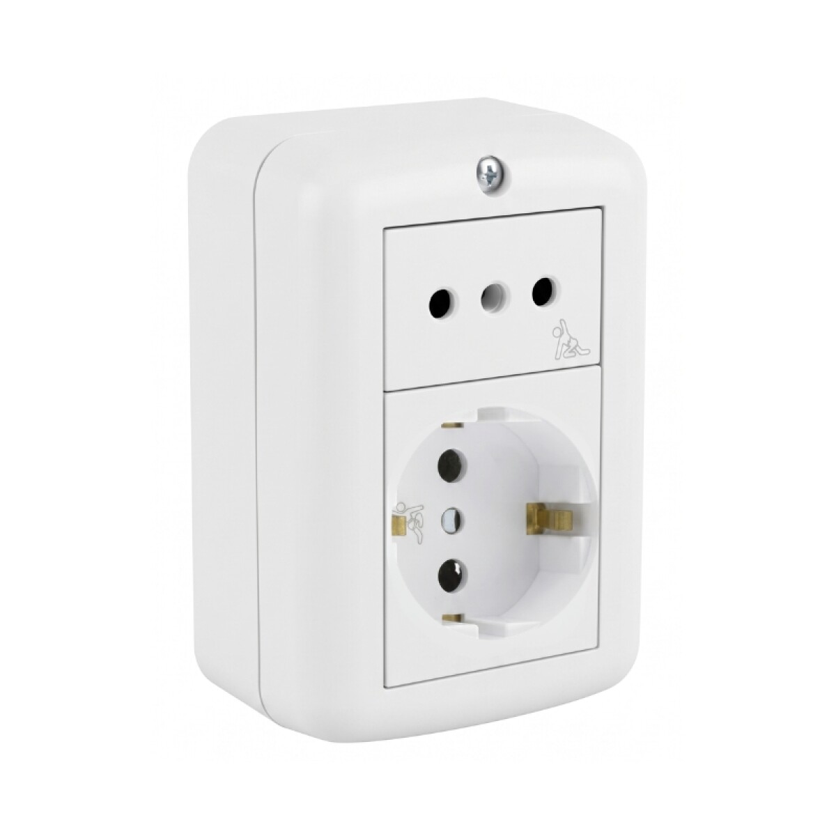 Caja Exterior con Schuko con Seguro + Toma 2P+T con Seguro 