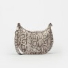 Bandolera Luna En Cuero Snake Print Natural
