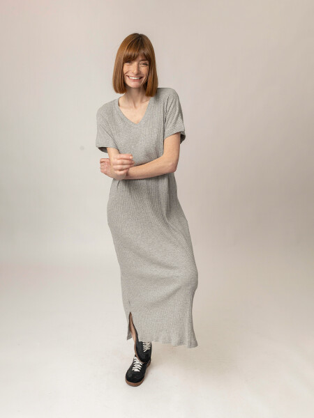 VESTIDO BELFO GRIS CLARO