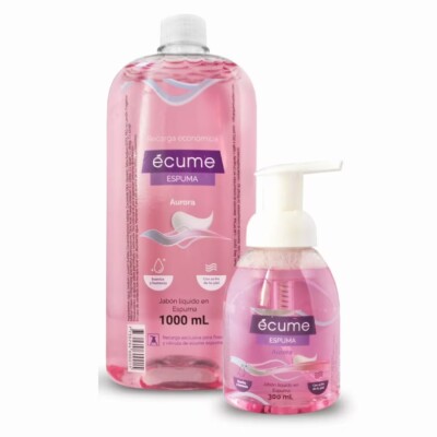 Jabón Ecume Aurora Repuesto 1000 Ml. + Dispensador 300 Ml. Jabón Ecume Aurora Repuesto 1000 Ml. + Dispensador 300 Ml.