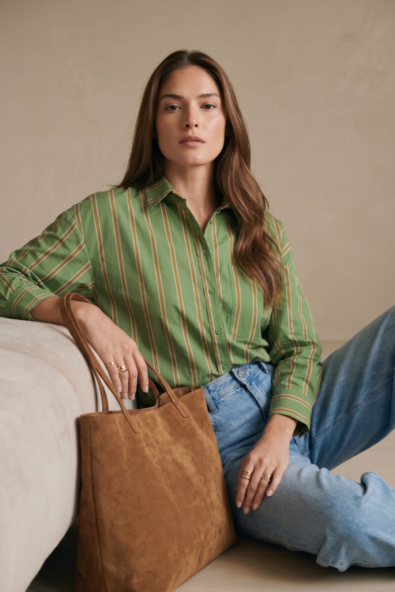 Camisa Rayada Verde