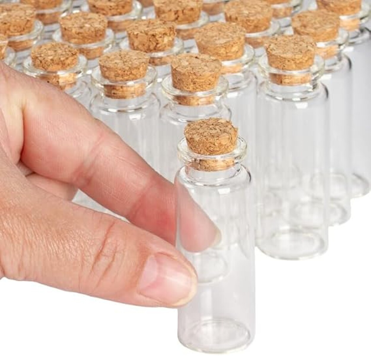 Tubo de Vidrio con Tapa Corcho x12 Und 