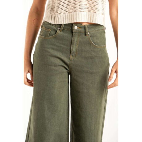 Wide Leg Lavado Oliva