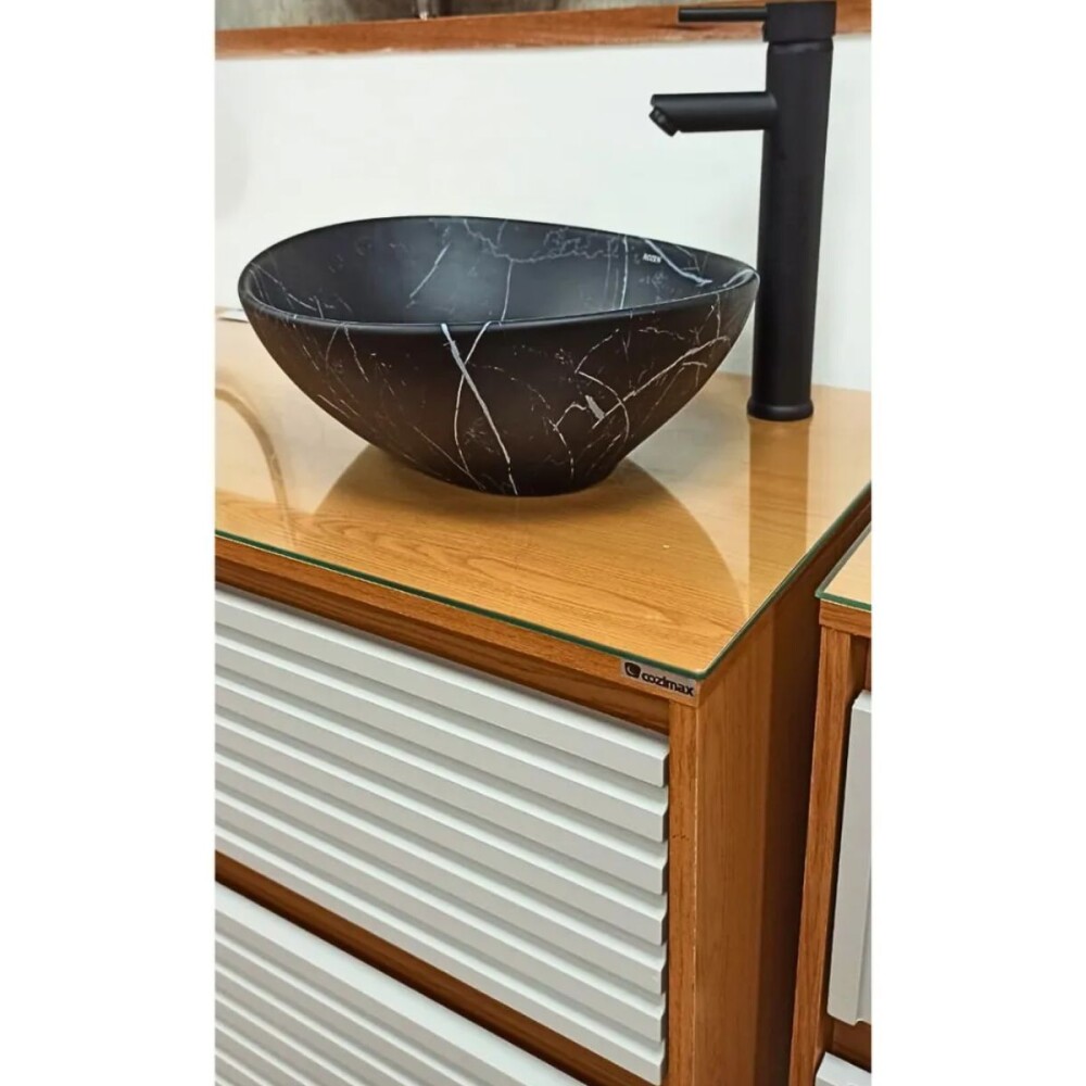 Bacha de apoyo Oval 41x35 cm negra marmolada Dmc Bacha De Apoyo Oval 41x35 Cm Negra Marmolada Dmc