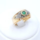 Anillo En Oro 18K, Brillantes Y Esmeralda Anillo En Oro 18K, Brillantes Y Esmeralda