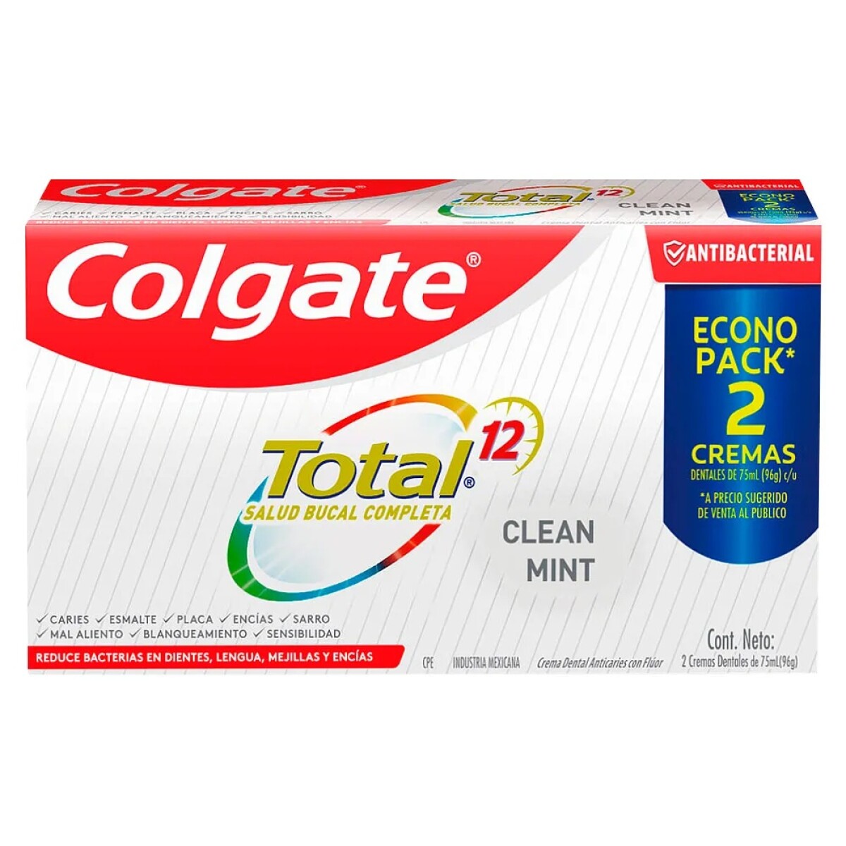 Pasta De Dientes Colgate Total Original Mint 90 Grs. 2 Uds. 