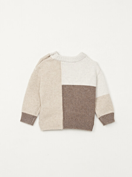 Buzo punto bloques Beige