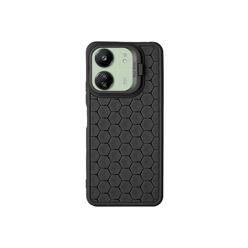 Protector para Xiaomi Redmi 13C con soporte color negro Protector Para Xiaomi Redmi 13c Con Soporte Color Negro