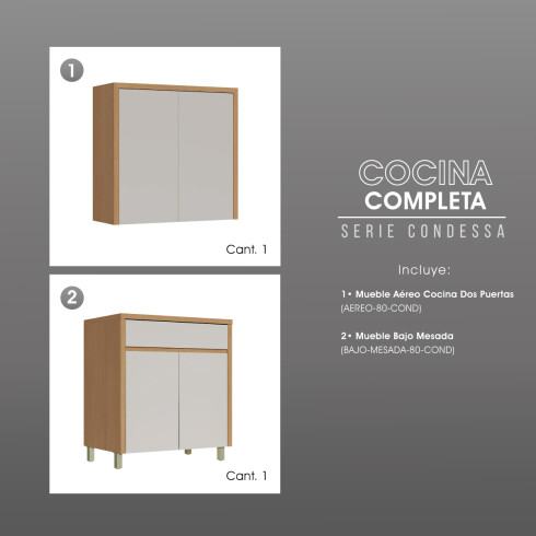 JUEGOS DE COCINA MODULAR EN BEIGE 80 CM GAMAS DE BEIGE