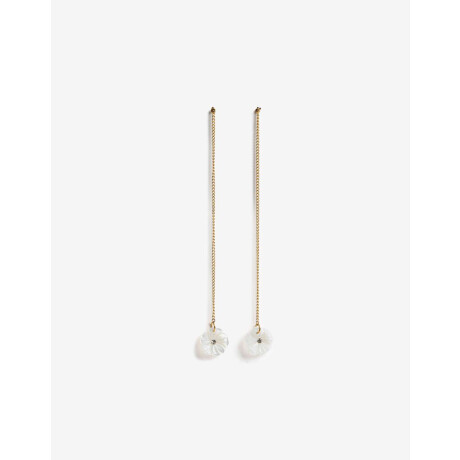 Aros Largos De Acero Con Nácar Dorado