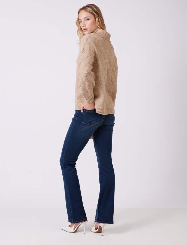 Buzo Cuello Volcado BEIGE