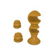 Barrote cortina doble de metal 1,5 m + 2 Soportes MARRON CLARO
