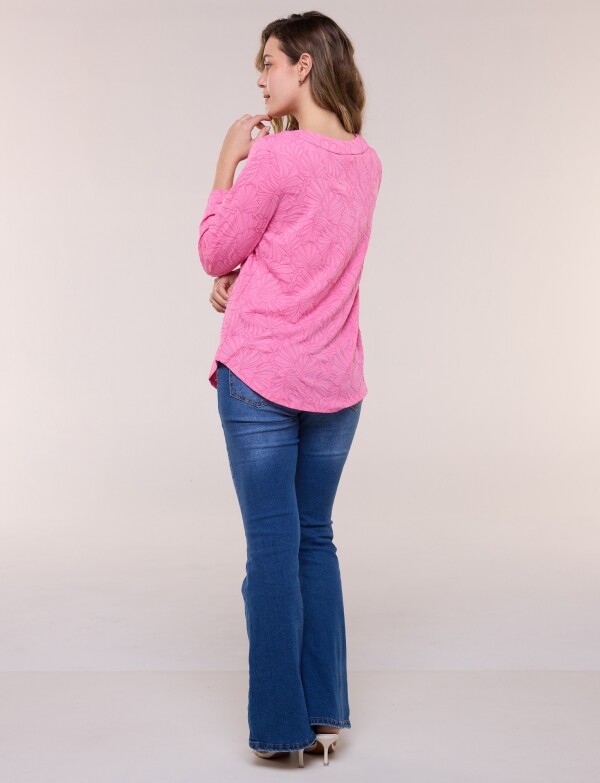 Blusa Texturada Con Relieve Floral ROSA
