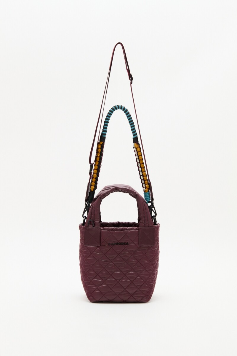 Cartera Tote Mini Matelasse Bordo