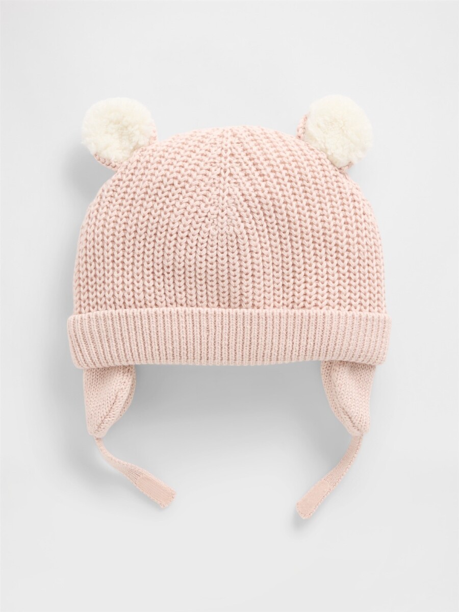 Gorro Con Corderito Bebé - Dull Rose 