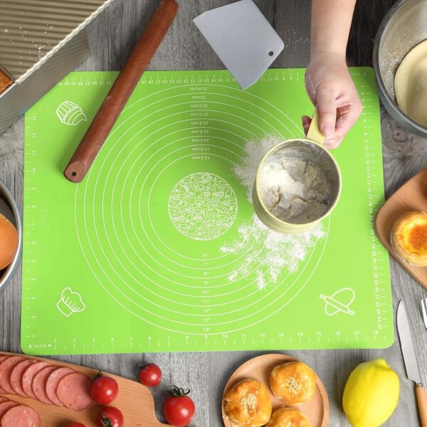 Alfombra De Silicona Para Repostería Pasteleria Con Medidas Color Variante Verde