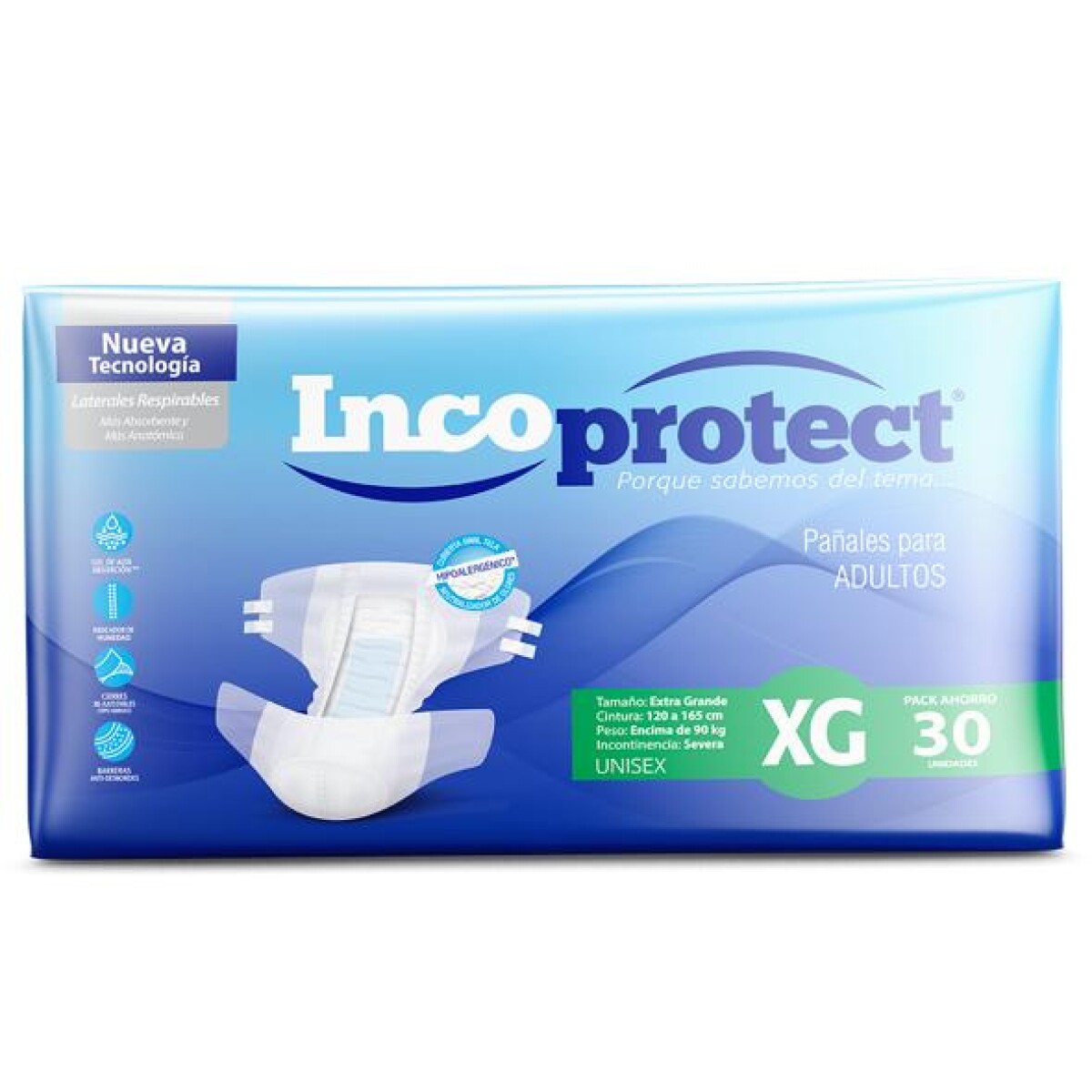 Pañales para Adulto Incoprotect x 30 un. - XG 