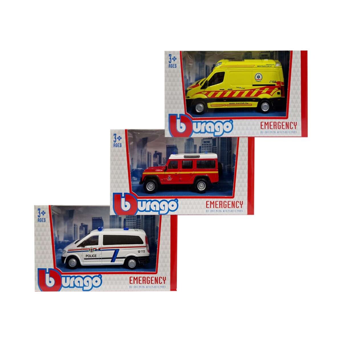 Bburago Camiones Emergencia Escala 1:50 - Diseños Surtidos 