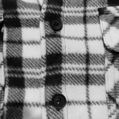 Campera Camisa Leñadora Cangurito Capucha Botones Blanco
