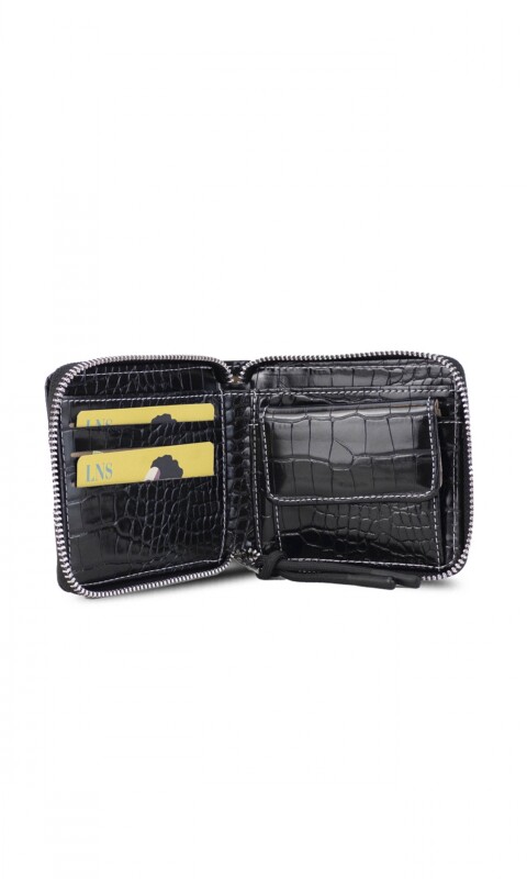 BILLETERA CANDELA CROCO NEGRO