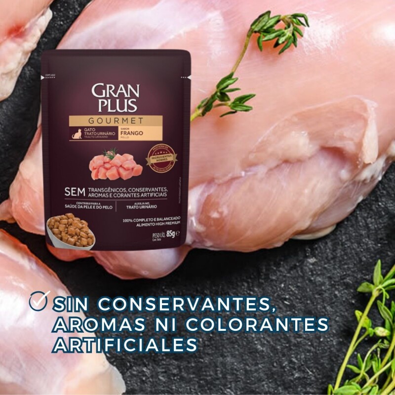 GRAN PLUS EN SALSA GATO TRACTO URINARIO POLLO 85 GR