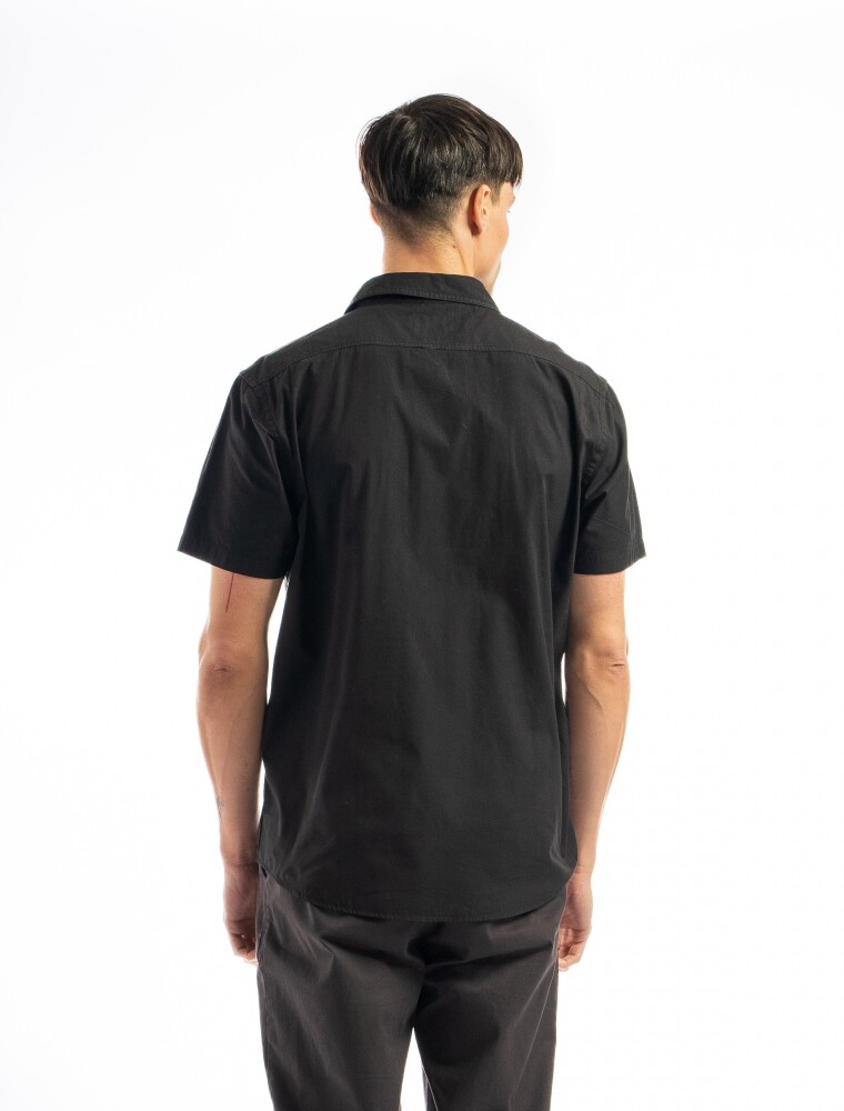 Camisa M/C Algodón C/Bolsillo Barcelona Negro