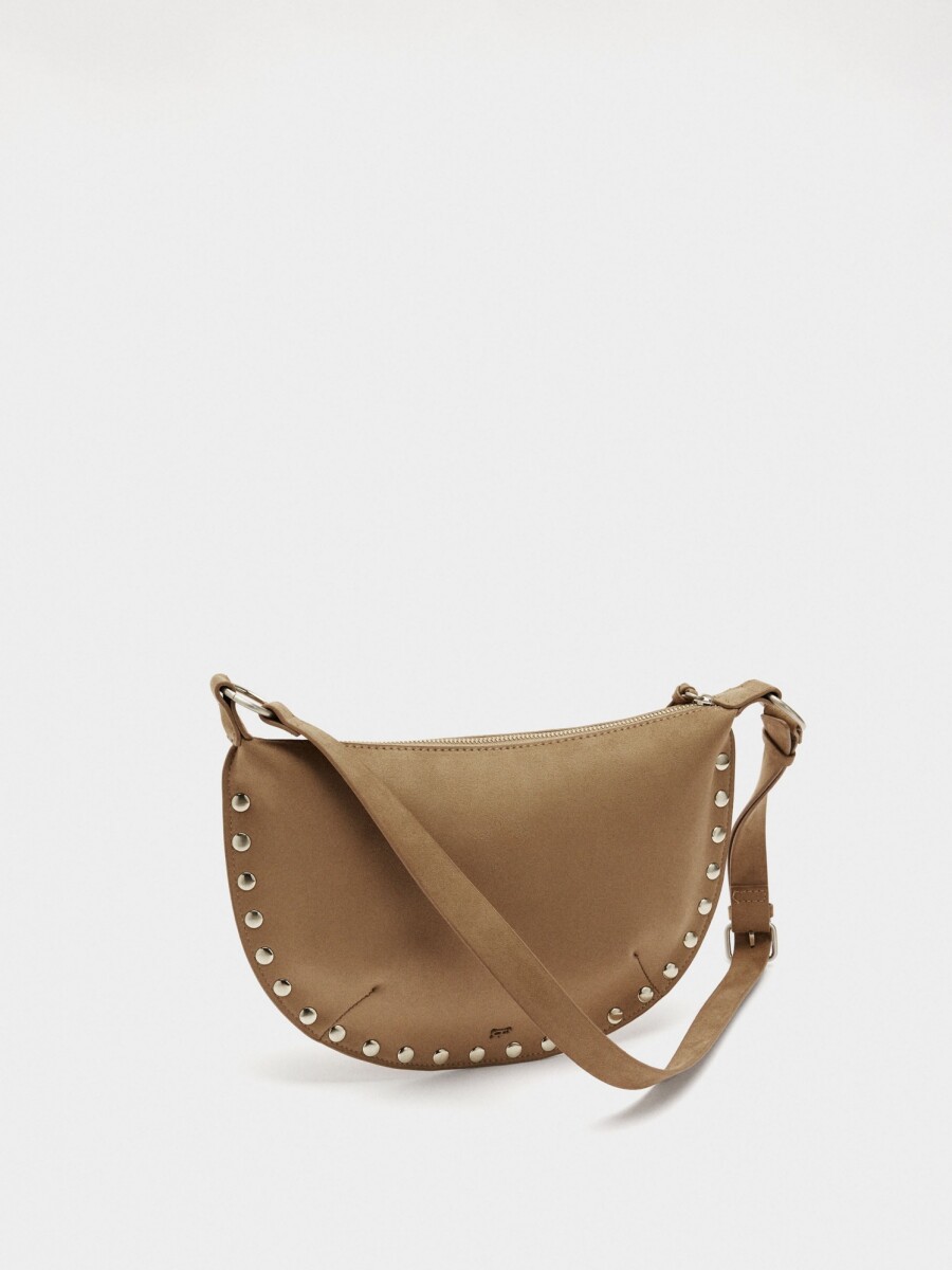 Bolso De Hombro Con Tachuelas Efecto Piel taupe