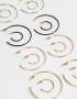 Aros Argollas Set Mix plaiting Set De Argollas Mix Plating - Combinacion Tricolor