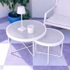 YBL60 Mesa Redonda Vidrio Big 60x60x44cm - Blanca