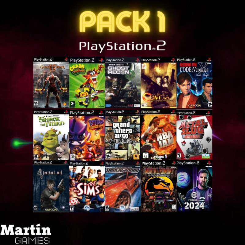 CONSOLA PS2 Playstation 2 DESTRABA USB CON +15 JUEGOS Pack 3 CONSOLA PS2 Playstation 2 DESTRABA USB CON +15 JUEGOS Pack 3