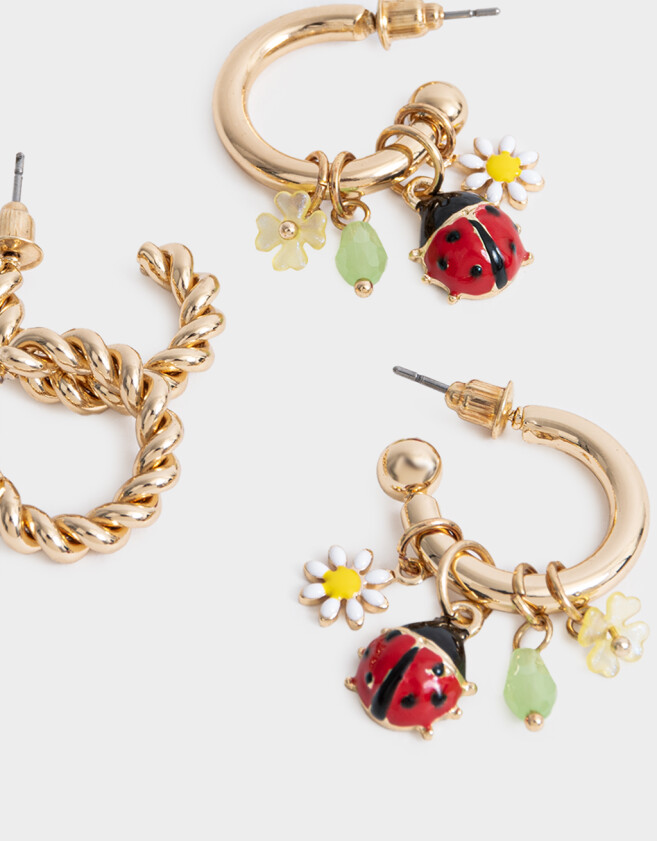 Aros Argollas Set Flores Aros Argollas Set Flores - Dorado