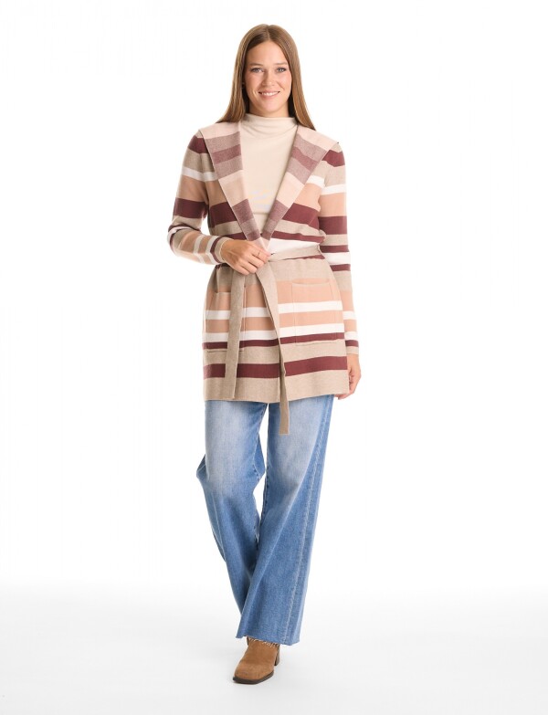 Cardigan Capucha MULTI/BEIGE