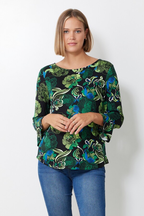 Remera Printed MULTI/VERDE