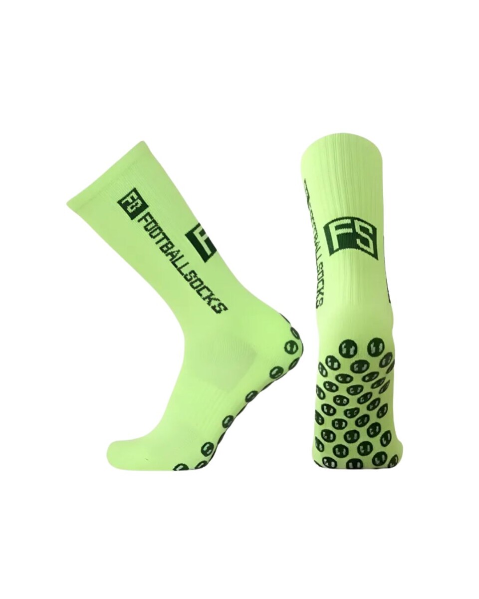 Par de Medias Deportivas Antideslizantes para Fútbol FS - Verdes Flúor 