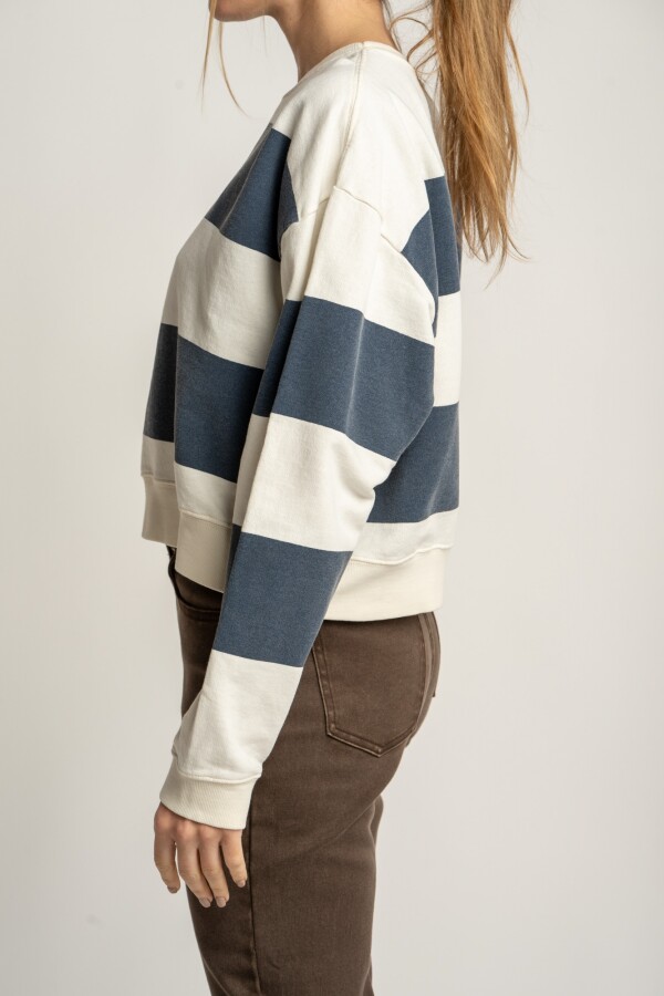 Sweater Algodon Rayas Navy Marino