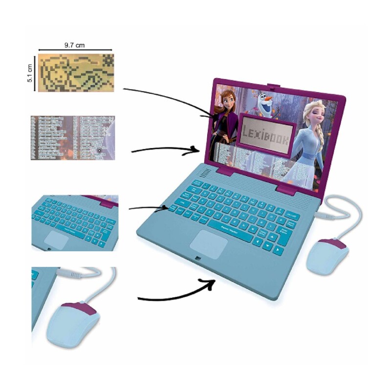 Laptop Disney Lexibook educativa bilingüe diseño Frozen