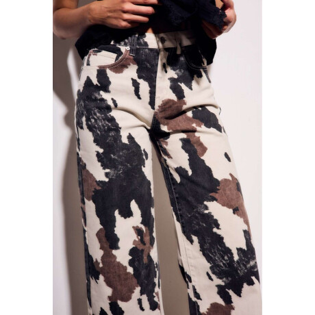 Jean Wide Leg Print Vaca Print