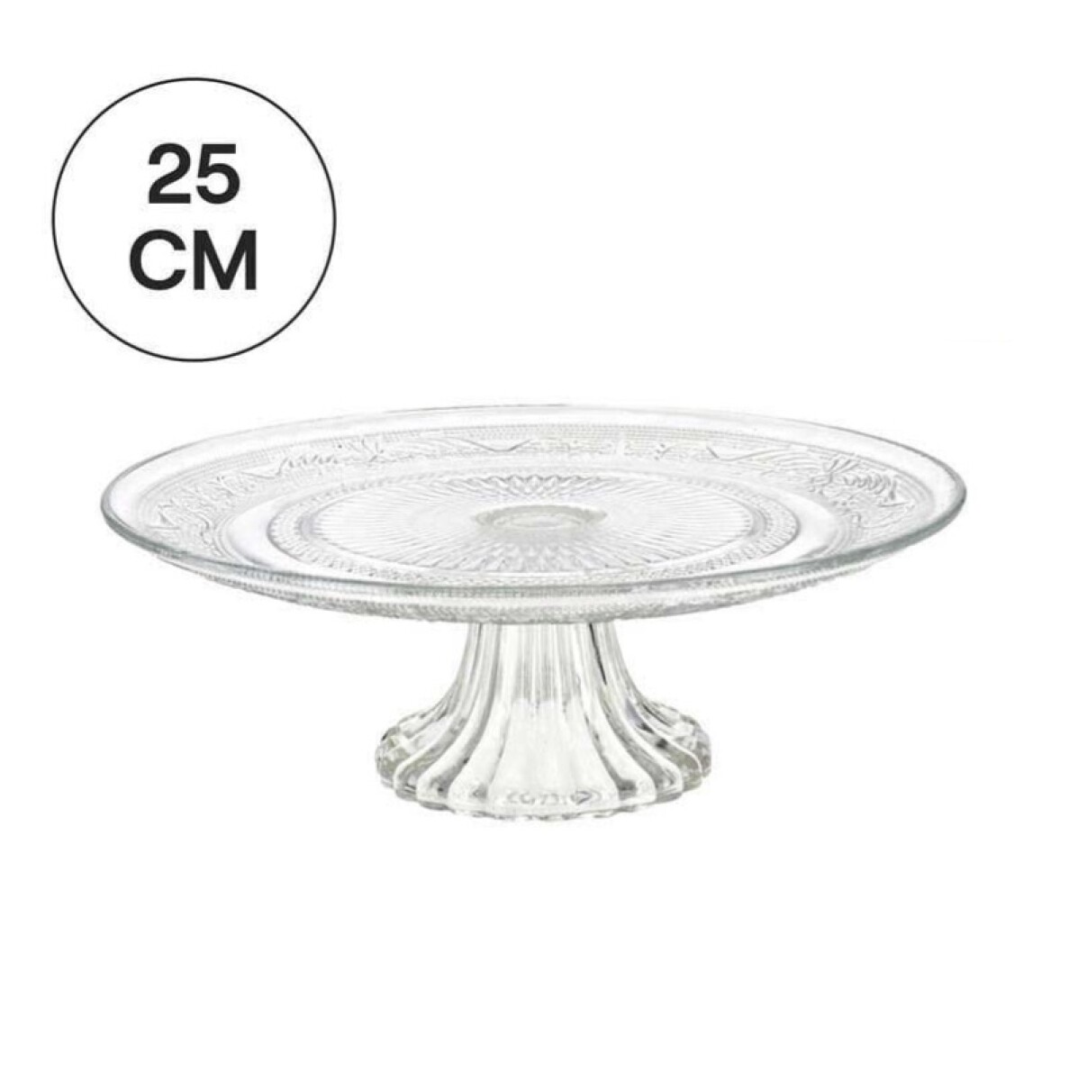 Bandeja para Tortas y Postres de Cristal con Pie 25 cm 