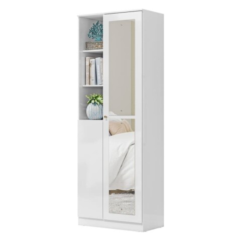 Mueble Multiuso Zapatera Lince Sublime - 2 Puertas con Espejo y 10 Estantes - Blanco Mueble Multiuso Zapatera Lince Sublime - 2 Puertas con Espejo y 10 Estantes - Blanco