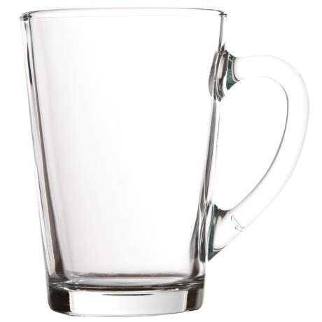 Taza conica de vidrio con asa x6 Taza conica de vidrio con asa x6