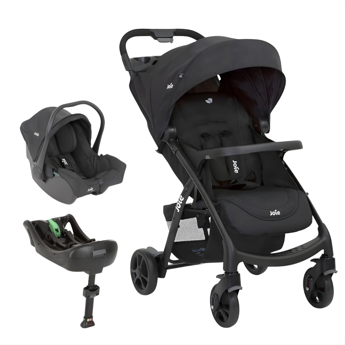 Cochecito Joie Muze LX + Baby Silla Juva + Base - Negro 