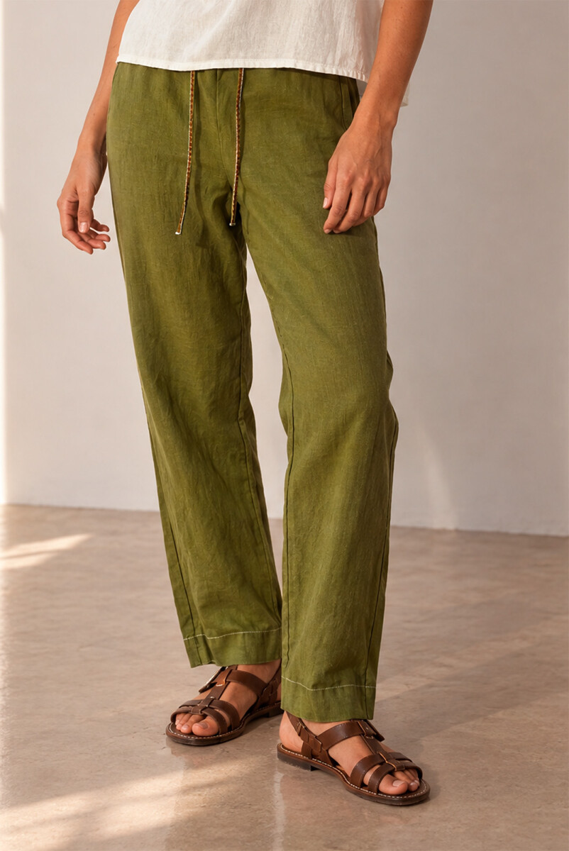 PANTALON LINO NET - VERDE 