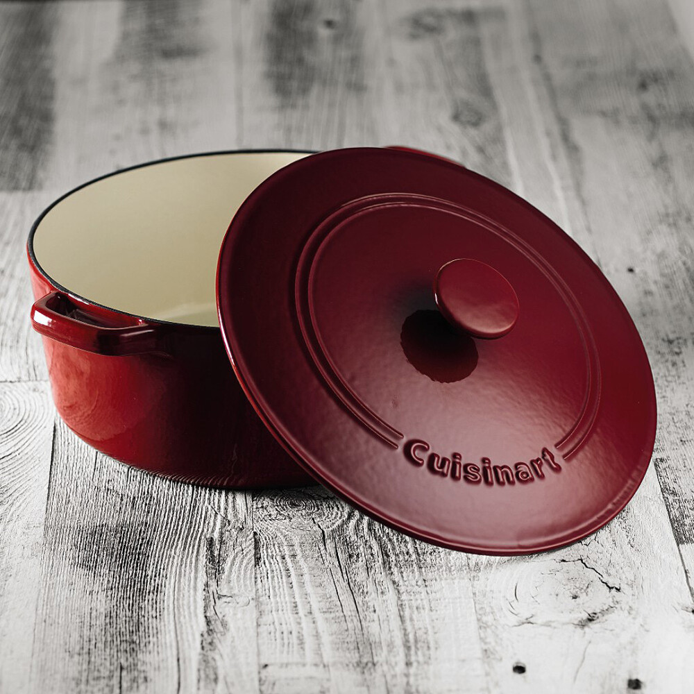Cuisinart® CACEROLA REDONDA DE HIERRO FUNDIDO 7 QT CON TAPA - ROJO CARDENAL N/A