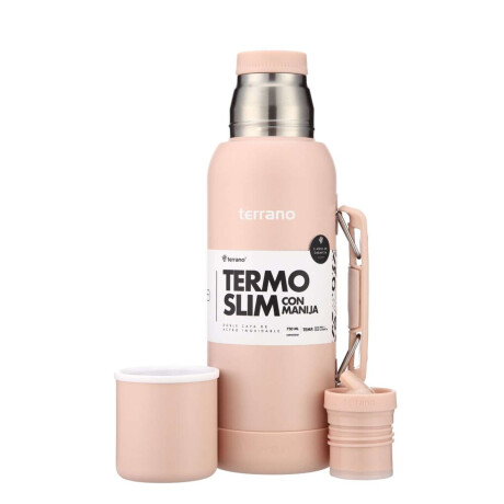 Termo Slim 750Ml. Con Base Silicona Rosado