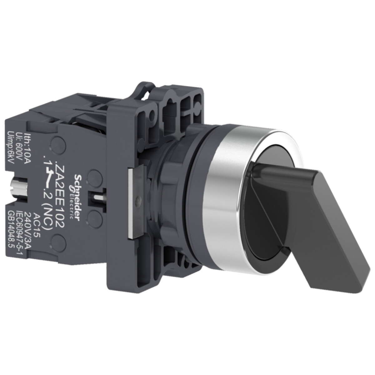 Selector 2 pos. 1NA maneta larga ø22mm negro Easy - TL5024 