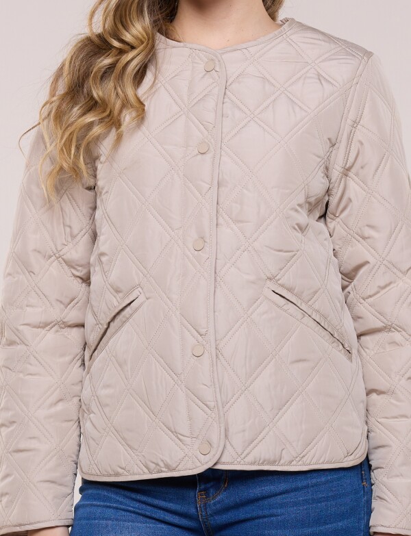 Campera Capitoneada Btns BEIGE